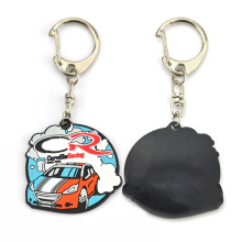 Wholesale Make Your Own Custom Key Ring Colorful Clear Flat Plastic Rubber Car Brand Keyring PVC Keychain